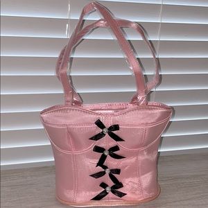 Pink Satin bustier/corset bag